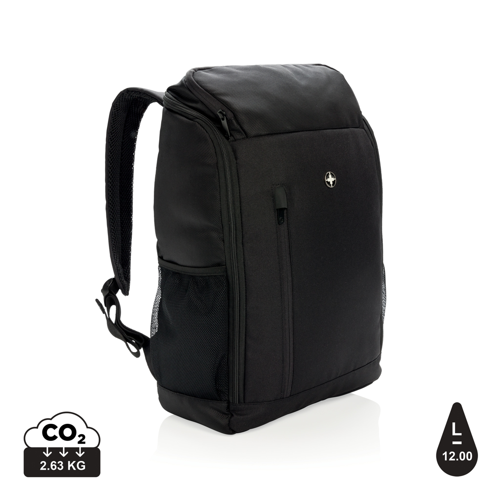 Značkový batoh na 15palcový notebook Swiss Peak BONSAI z recyklovaných materiálů AWARE™ - černá