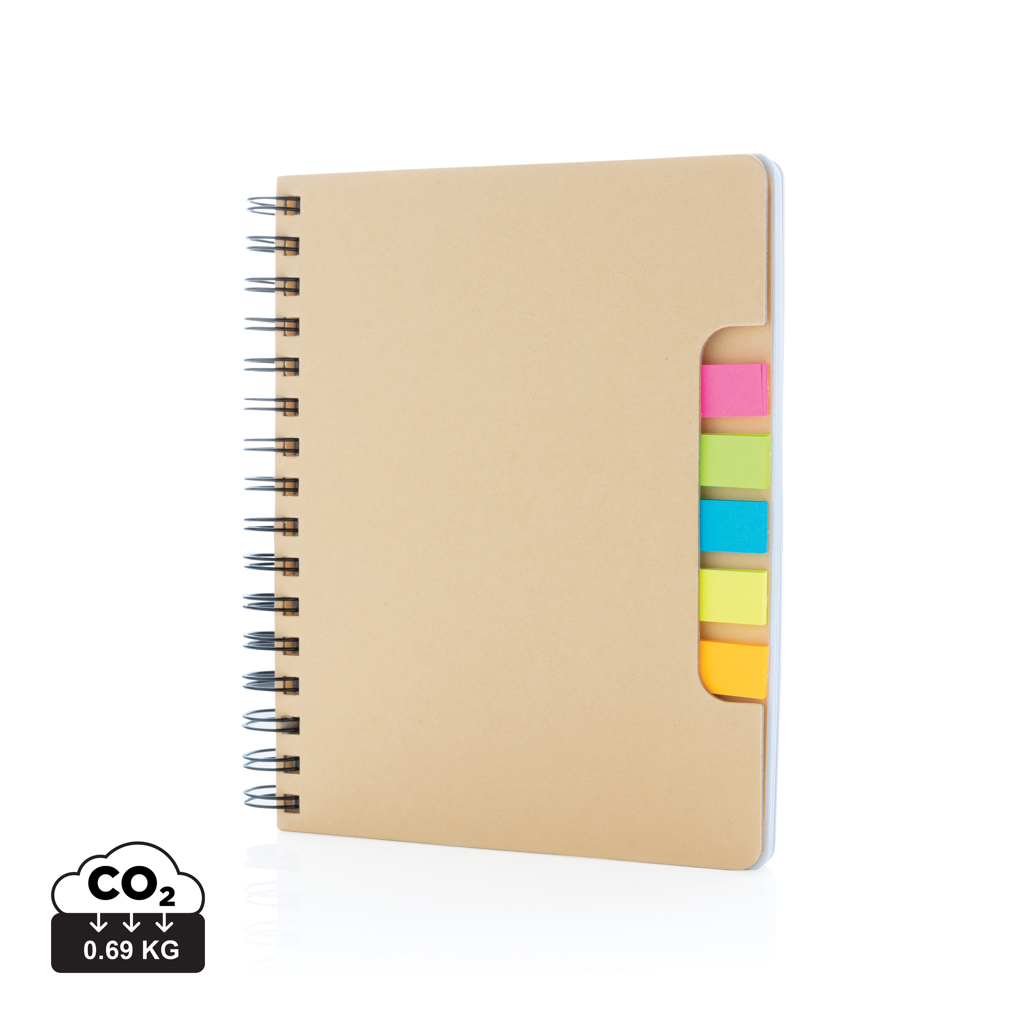Notebook UTAH with ring binder and sticky notes, A5 - brown