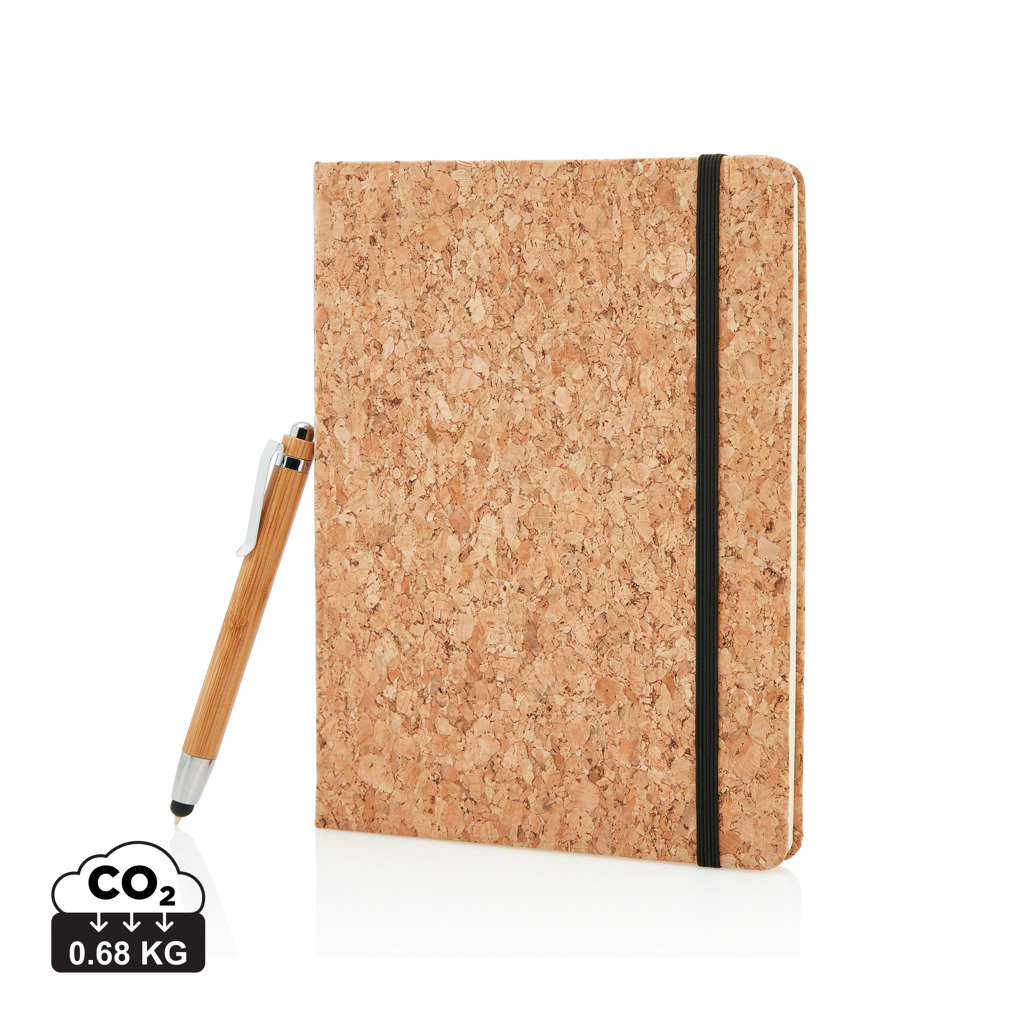 ECO notepad DOSSED in cork boards, A5 format - brown