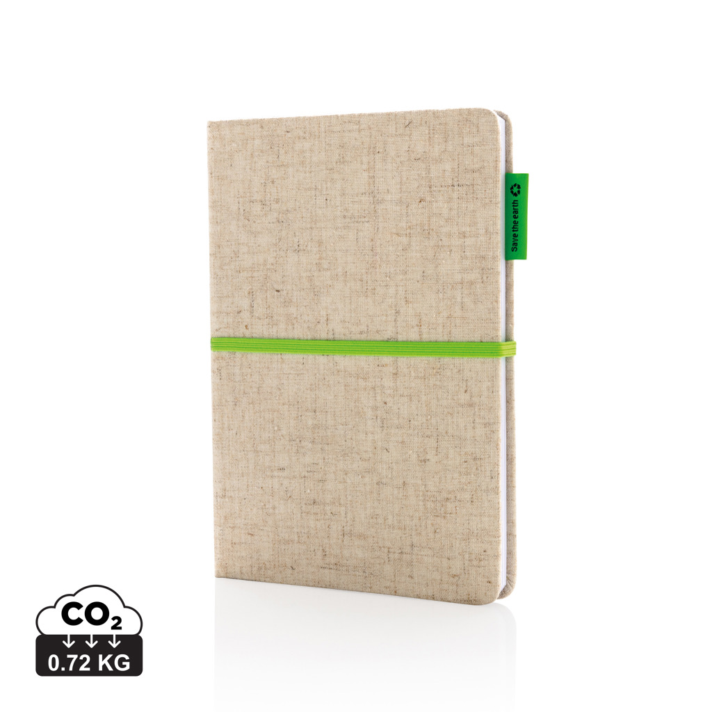 Bamboo jute EKO notepad POSIX, format A5 - green