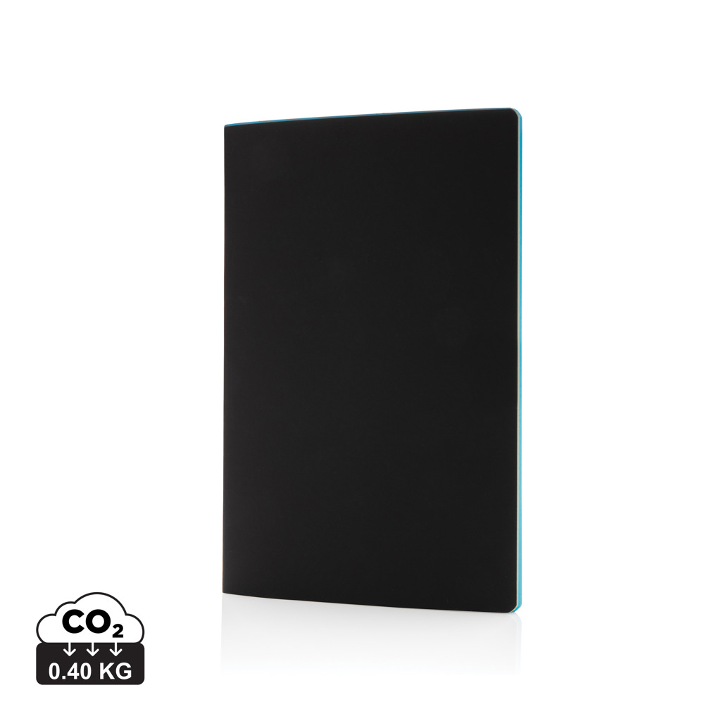 Lined notebook CAIRO with a soft PU cover and colored edges