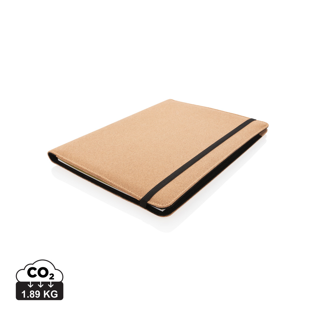 Cork conference folders SACATON with notepad and pen, format A4 - brown