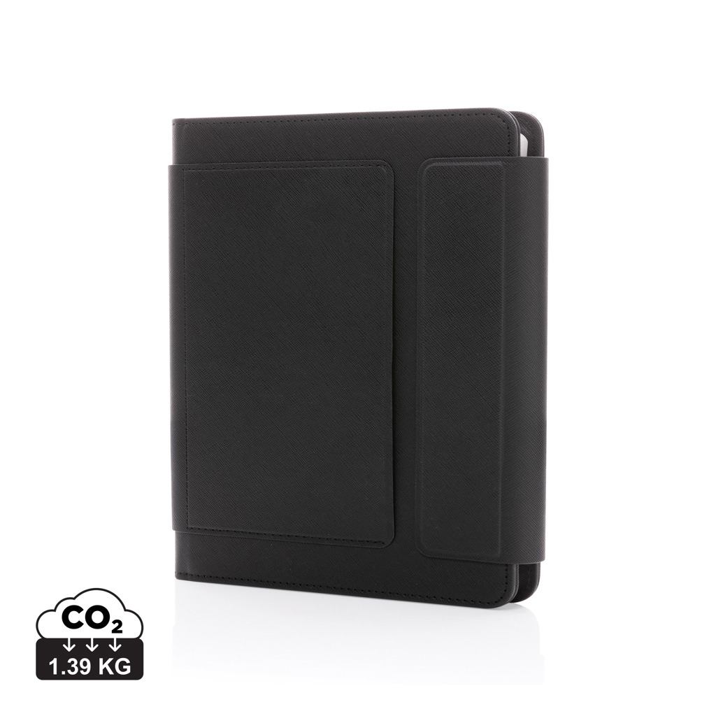 Conference folders Swiss Peak Heritage PLATEN with recycled boards and stone paper, A5 - black