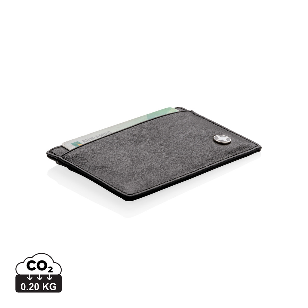Značkové kožené pouzdro Swiss Peak AGENCY s RFID/NFC ochranou, až pro 8 karet - černá