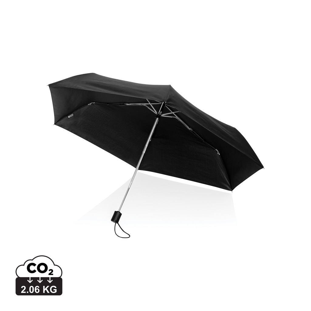 Ultra lehký deštník 20,5" Swiss Peak DRUPEL z RPET materiálu AWARE™ - černá