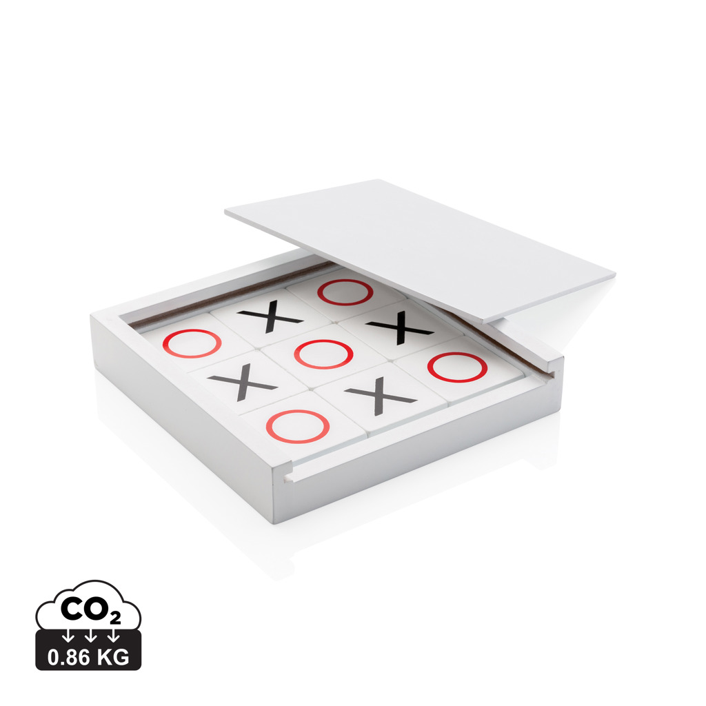 Wooden tic-tac-toe in box DISTRICT with FSC certification - white