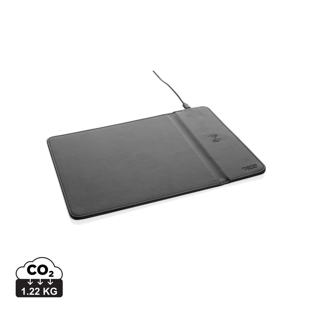 Recycled mouse pad MIUS with charger - black