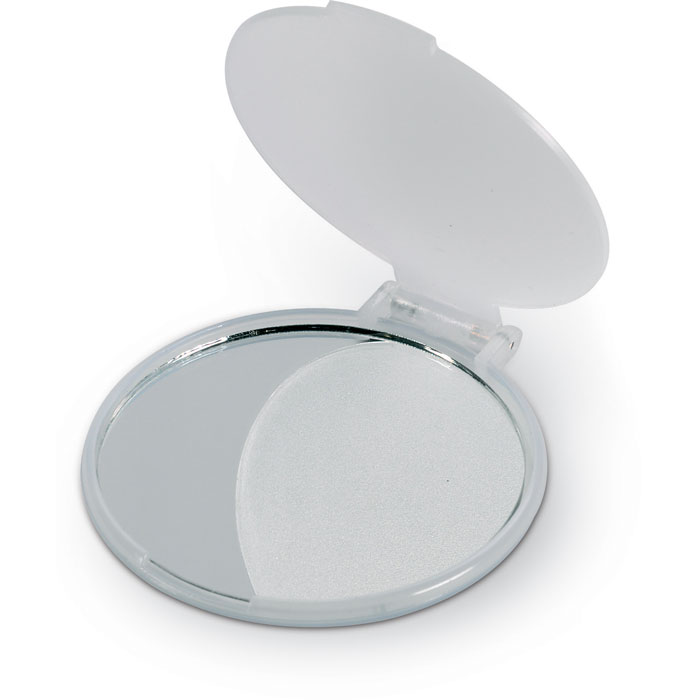 Plastic make-up mirror HELENA - transparent white