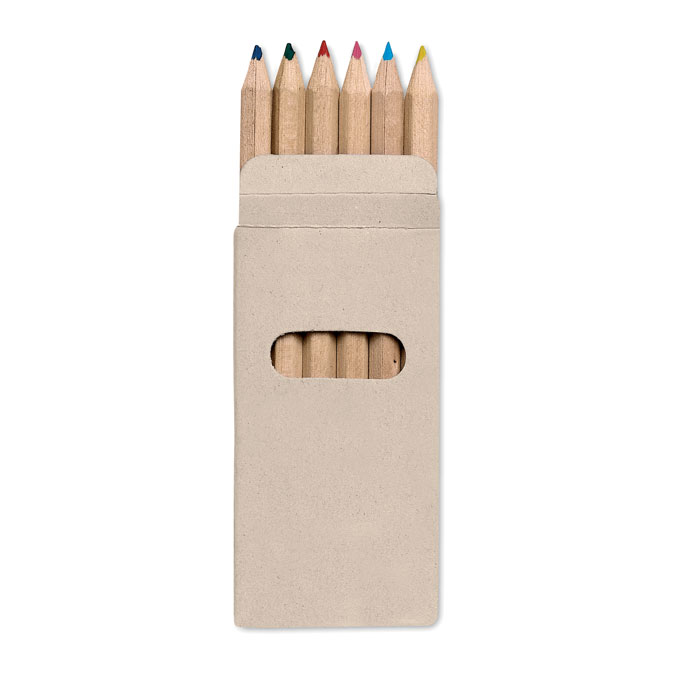 6 crayons in box CAUDA - multi-coloured
