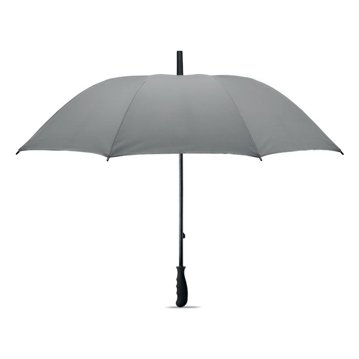Reflective windproof umbrella SALTY, 23" - matt silver