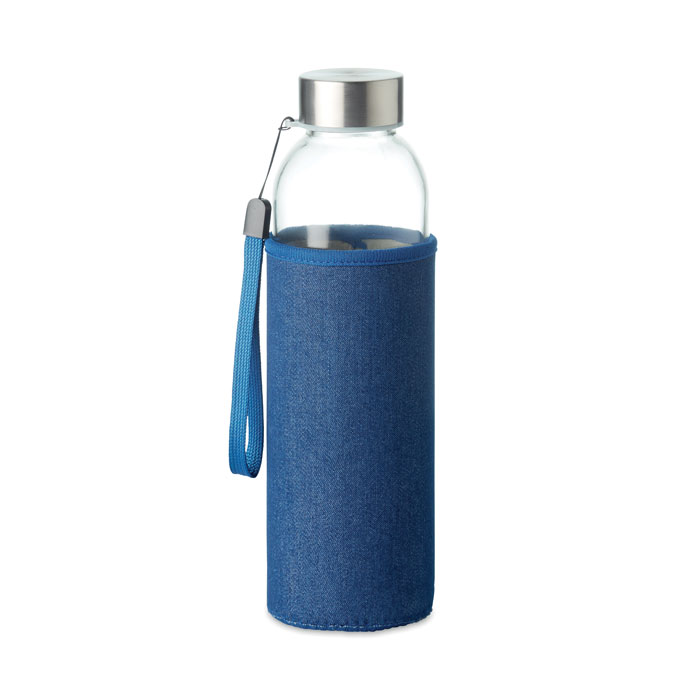 Glass bottle TINE with neoprene sleeve, 500 ml - blue