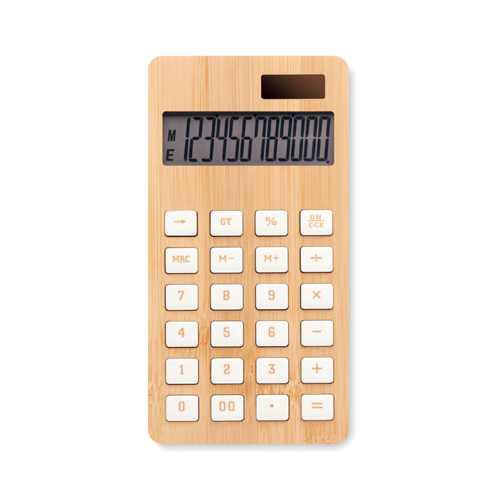 Plastová kalkulačka ASSAYS s bambusovým povrchem - dřevěná