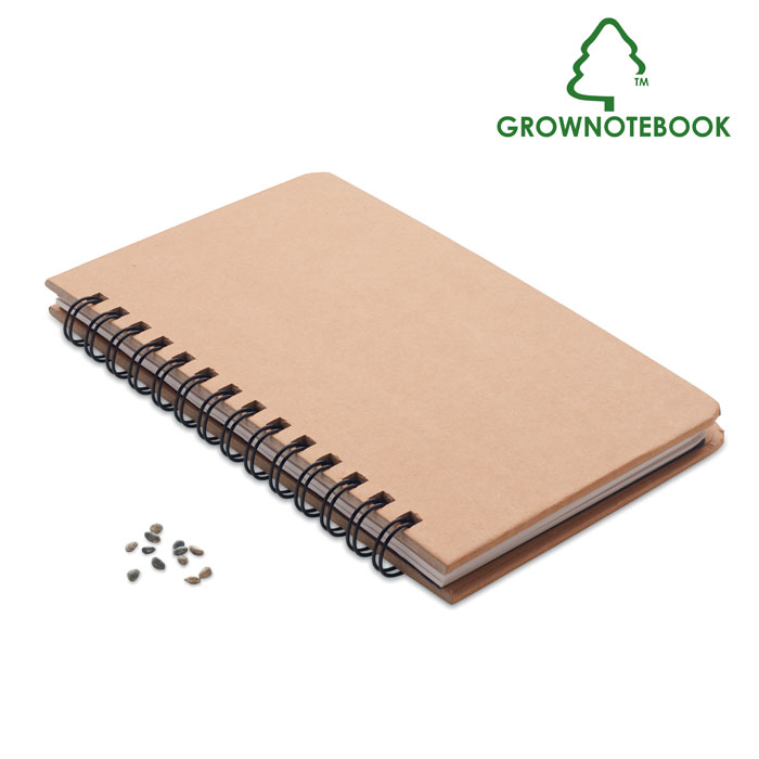 Linkovaný zápisník PINEBOOK se semínky borovice - béžová