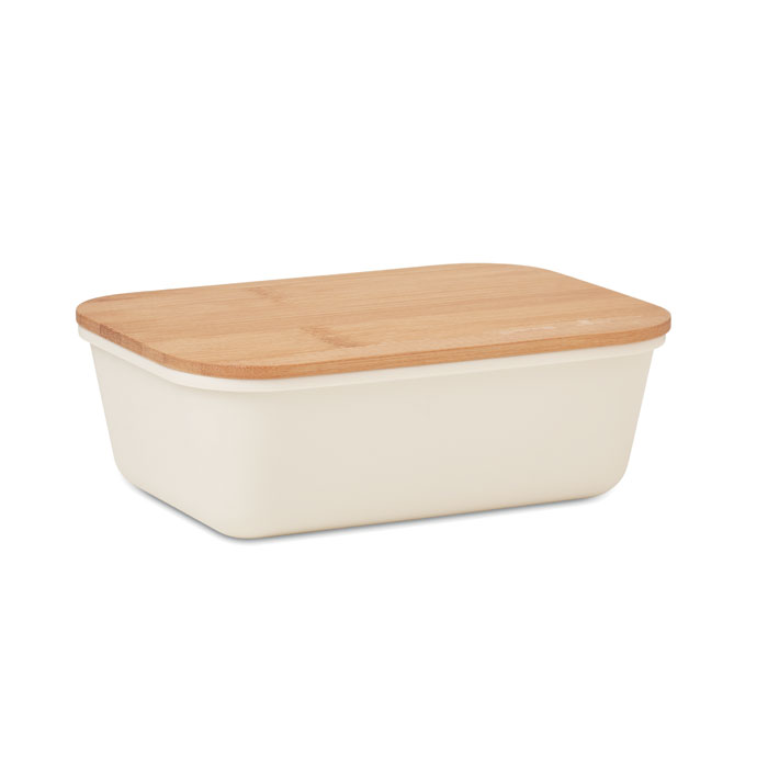 Plastic lunch box with bamboo lid TUYET, 1 l