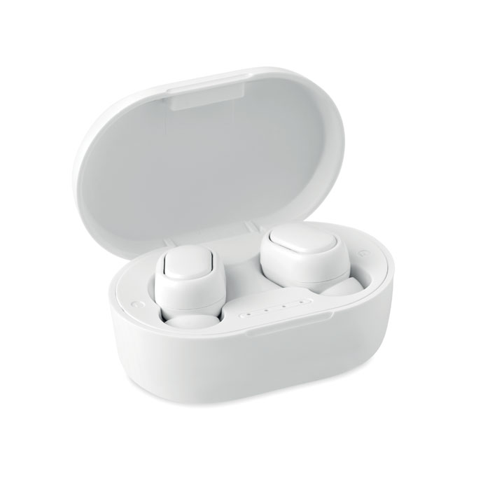 Bezdrátová sluchátka ZOILA z recyklovaného materiálu - bílá