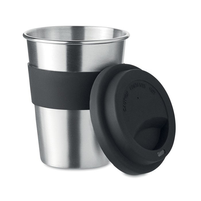 Kovový hrnek DENNISTON se silikonovým víčkem, 350 ml