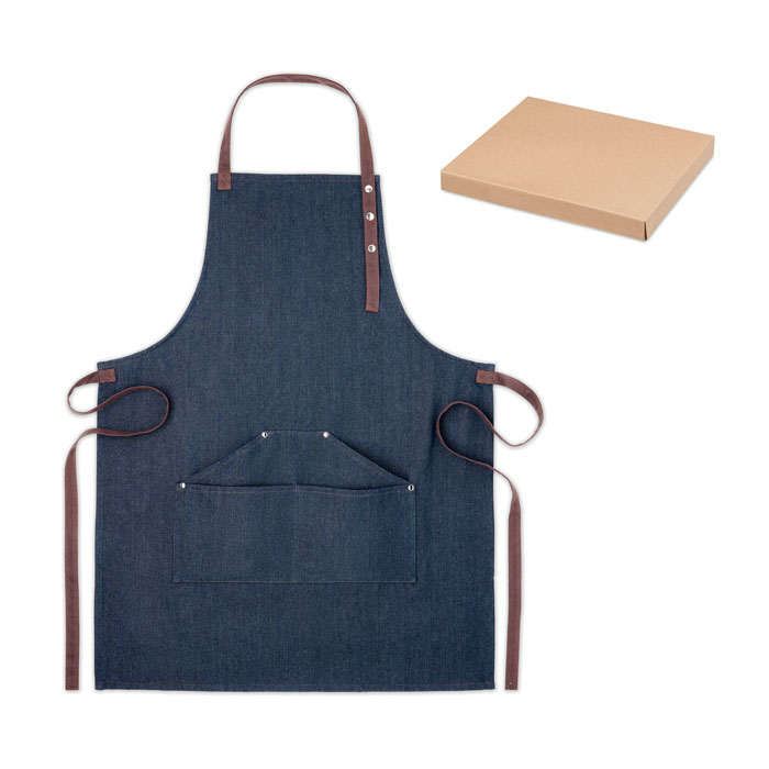 Denim kitchen apron HONKS - blue
