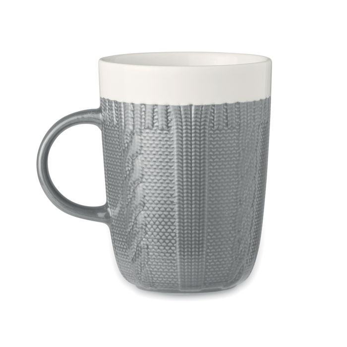 Ceramic mug JOY with knitted sweater texture, 310 ml