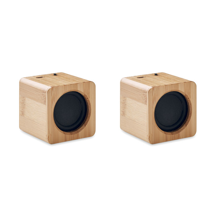 Wireless speaker set NASUS, 2 pcs - wooden