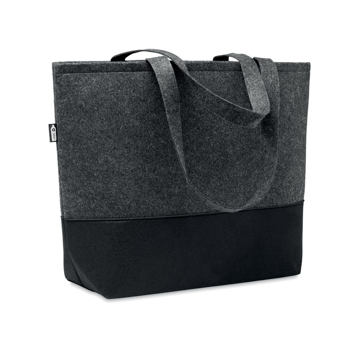 Nákupní plstěná taška LEROVE z recyklovaného materiálu - tmavě šedá