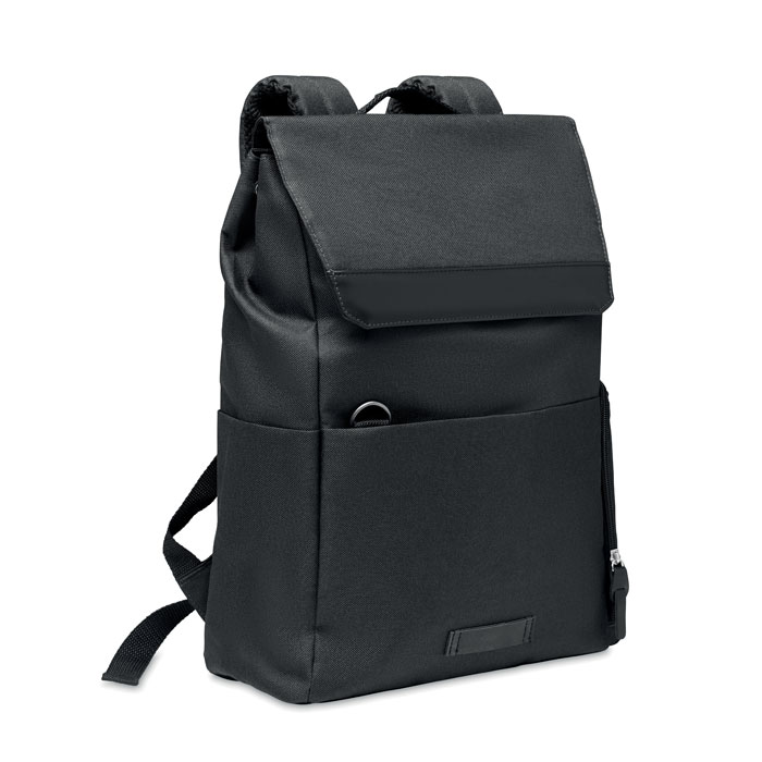 Městský batoh s prostorem na notebook NESPRIN z recyklovaného materiálu - černá