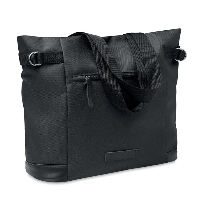 Shopping shoulder bag NORTON made of recycled material - black