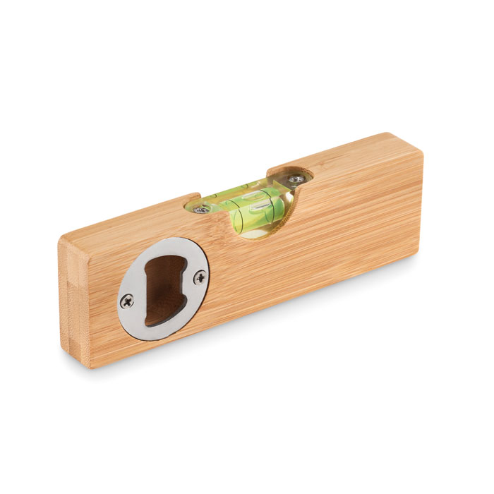 Bambusová vodováha CONROD s otvírákem lahví - dřevěná