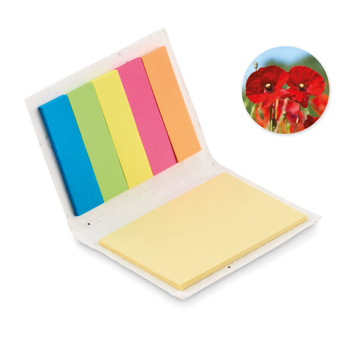 Notepad VALLMO with seed cover - white
