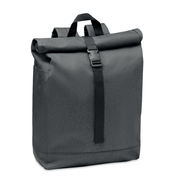 Polyester backpack OVERS made of recycled material - black