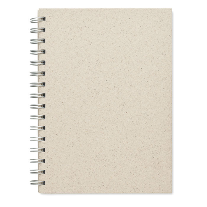 Lined notebook HERBY made of grass paper, A5 size - beige