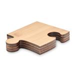 Sada podtácků ve tvaru puzzle dílků LEPY, 4 ks - dřevěná Sada podtácků ve tvaru puzzle dílků LEPY, 4 ks - dřevěná