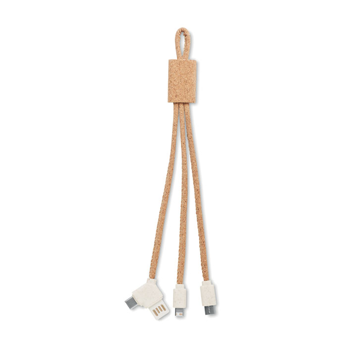 Cork Charging Cable 3-in-1 CABIE - beige