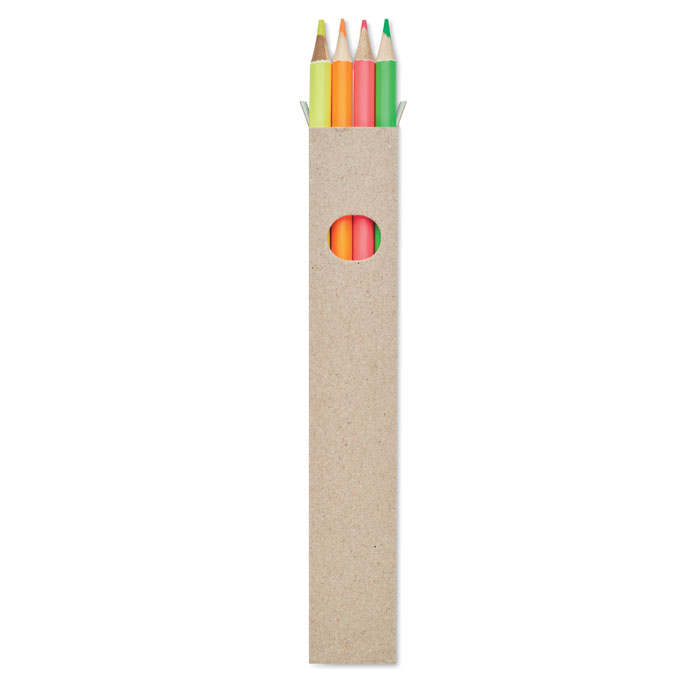 Highlighter set BOWY in paper box, 4 pcs - multi-coloured