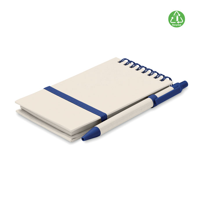 Recycled notebook and pen set MITO SET, A6 format