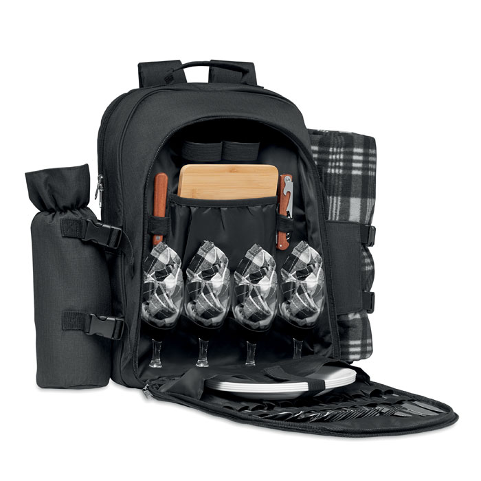 Picnic backpack for 4 persons DUIN - black