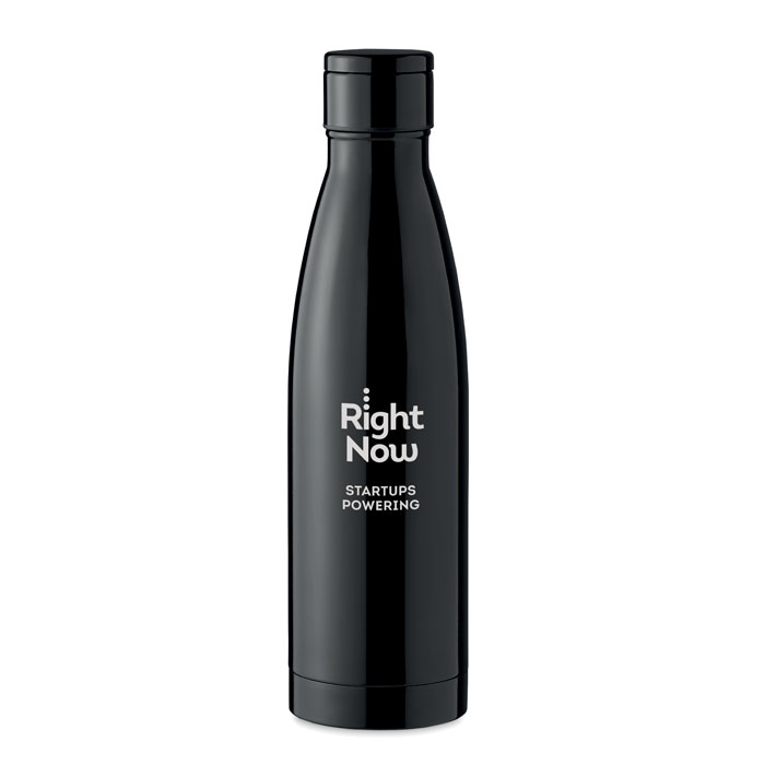 Kovová lahev s teploměrem BELO LUX, 500 ml - černá