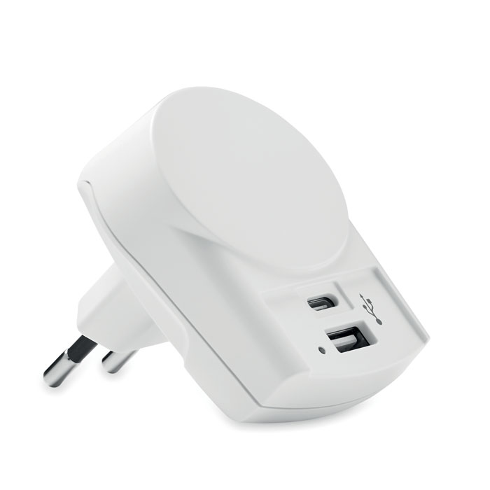 Plastová nabíječka Skross EURO USB CHARGER A/C s USB porty - bílá