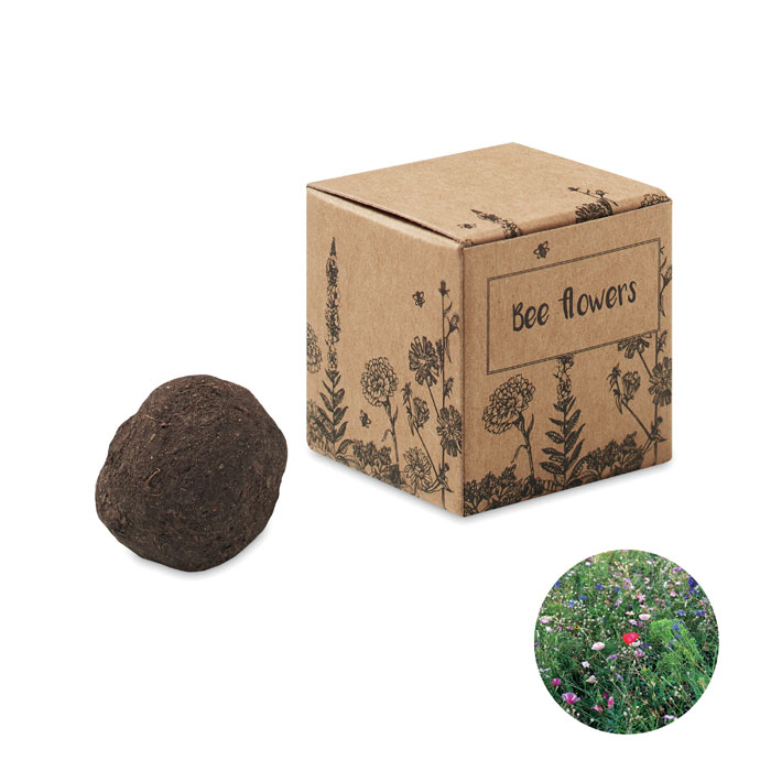 Semínková koule v papírové krabičce TONOCO - béžová