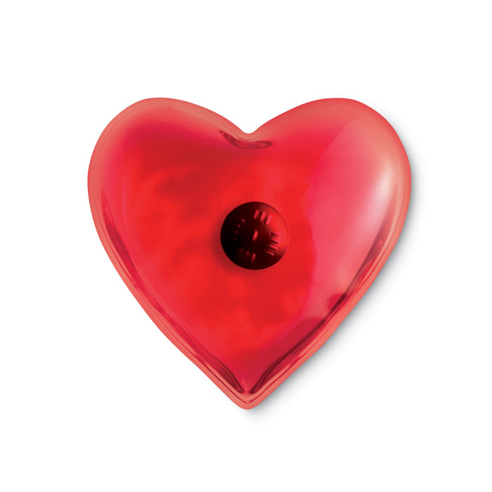 Plastic hand warmer PATRICIA in heart shape - red
