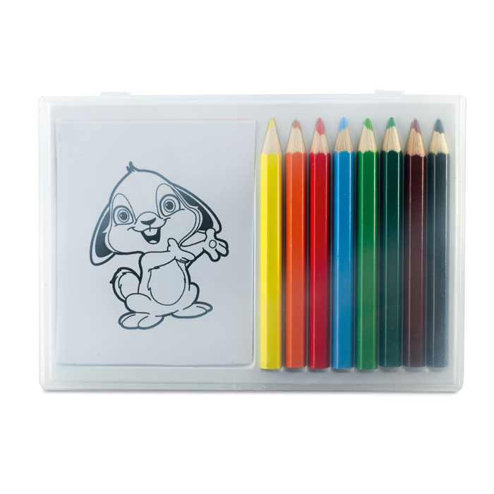 Wooden crayon set with colouring pencils LESLIE - multi-coloured