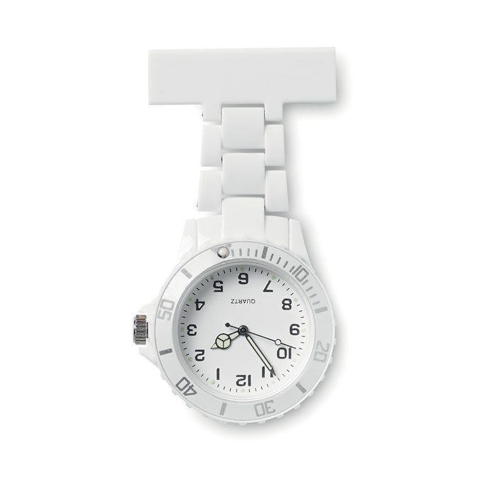 Plastové analogové hodinky SHARYN pro zdravotní sestry - bílá