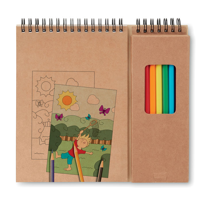 Colouring and crayon pad SLAM, ring binder - beige