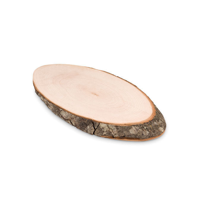 Wooden cutting board with bark TART oval shape - wooden