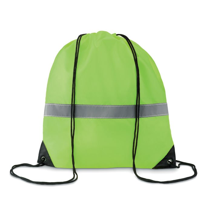 Polyesterový stahovací batoh WRAITHS s reflexním páskem - neonová žlutá