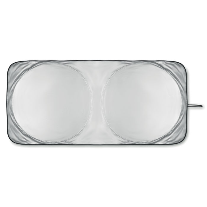 Foldable sun visor for car windows ABNER in case - matt silver