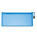 Plastový transparentní penál HUHO na psací potřeby - modrá