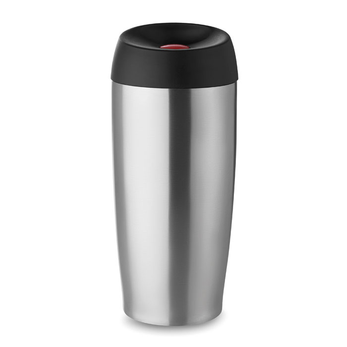 Stainless steel double walled thermo mug STOVER, 350 ml - matt silver