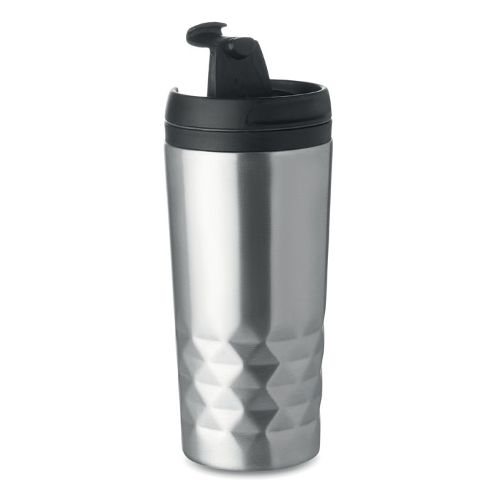 Double-walled thermo mug BONOS, 280 ml - matt silver