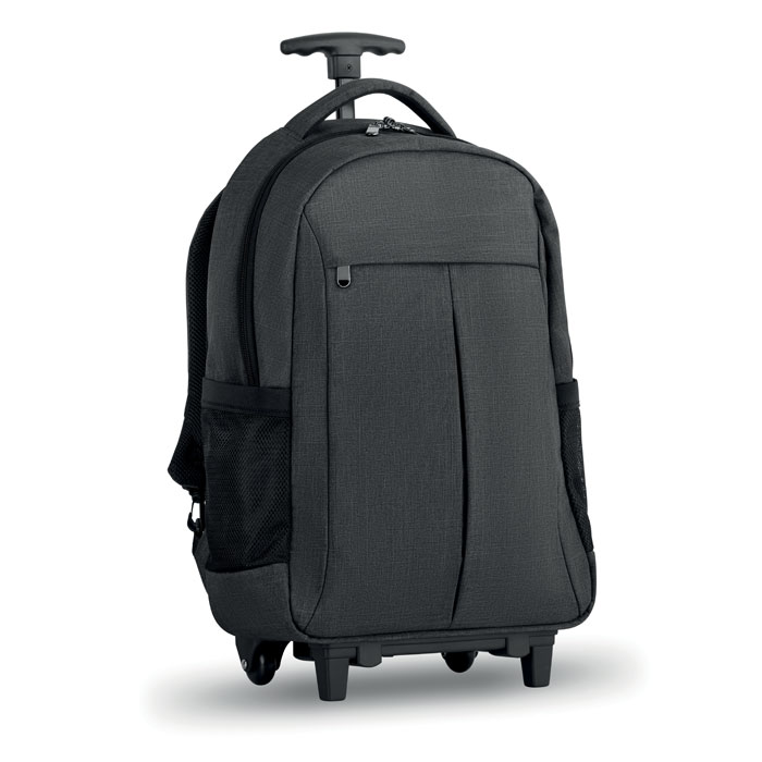 Polyester backpack for 15" laptop AREAL with integrated wheels - grey