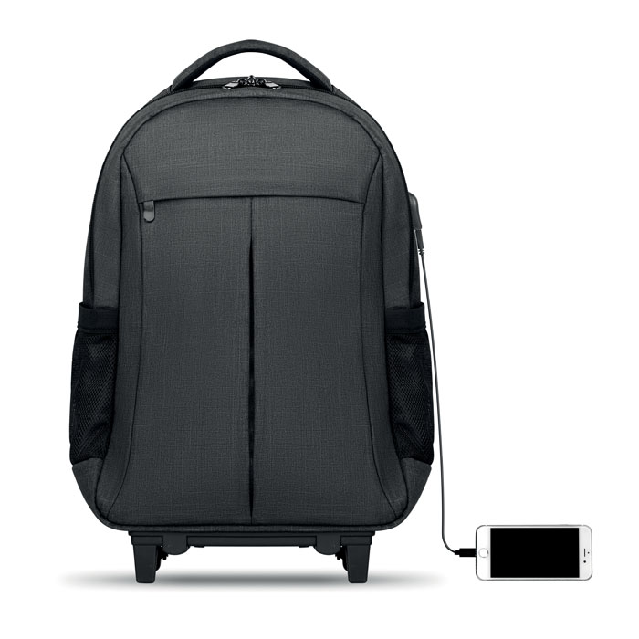 Polyesterový batoh pro 15" notebook AREAL s integrovanými kolečky - šedá